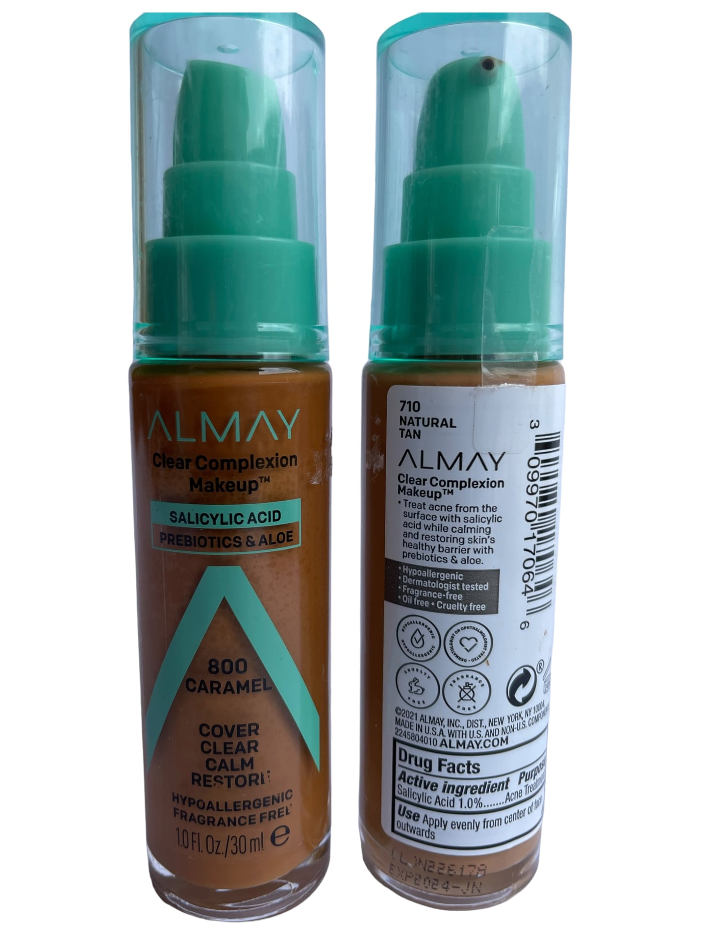 Almay Clear Complexion Acne Foundation Makeup with Salicylic Acid - Lightweight, Medium Coverage, Hypoallergenic, Fragrance-Free, for Sensitive Skin